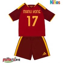 Camiseta AS Roma Manu Kone #17 Primera Equipación para niños 2026-27 manga corta (+ pantalones cortos)